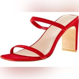Avery square toe two strapped high strap high heeled sandal